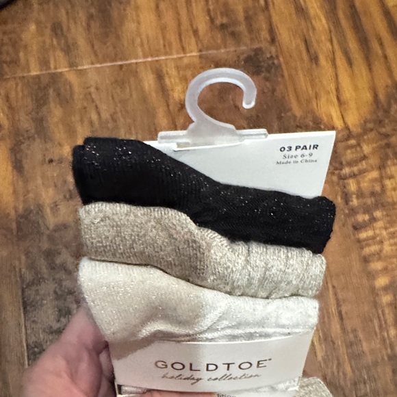 Gold Toe Holiday Collection Dress Socks - Black and Cream - Picture 2 of 3